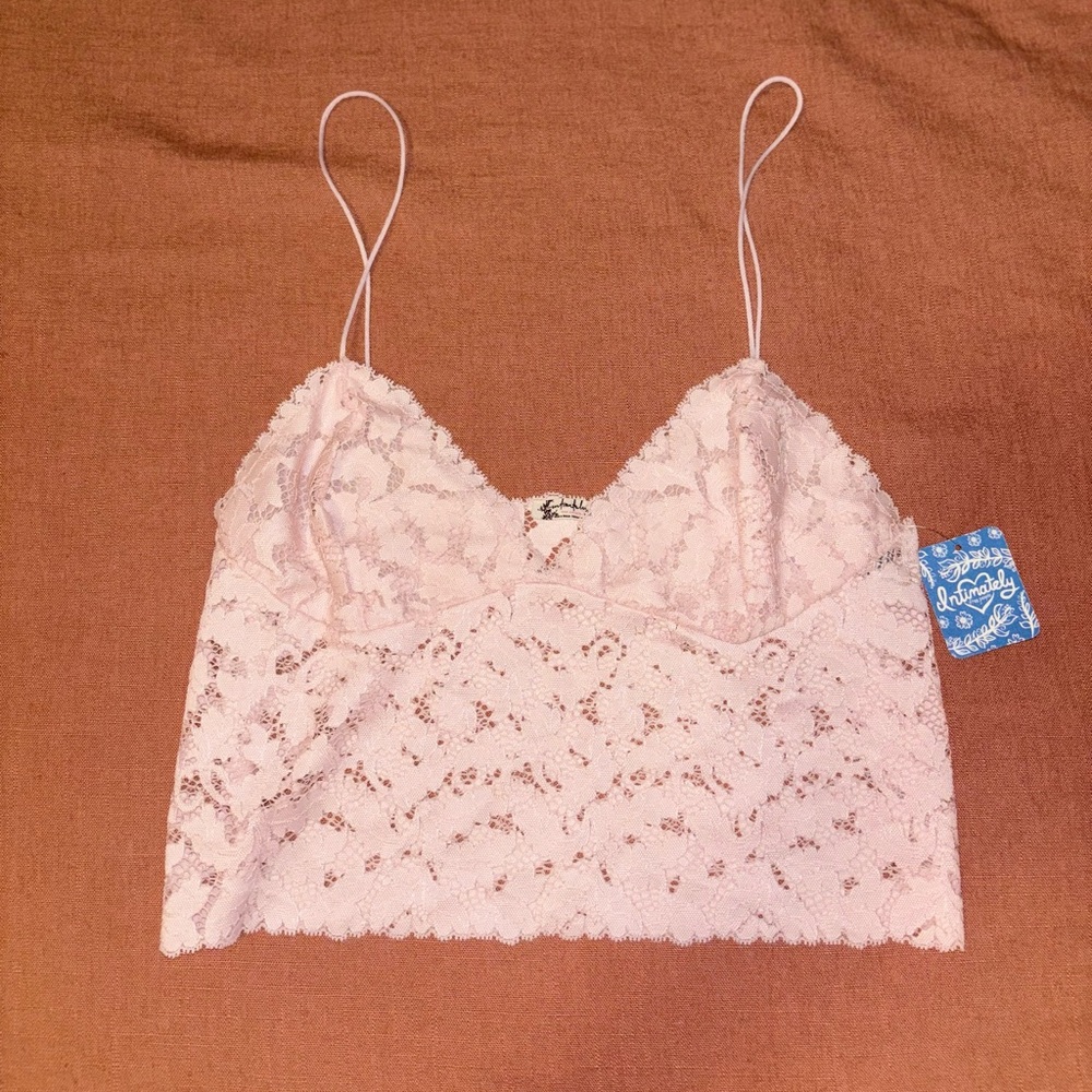 Free People Intimately Lace Bralette in Soft Pink